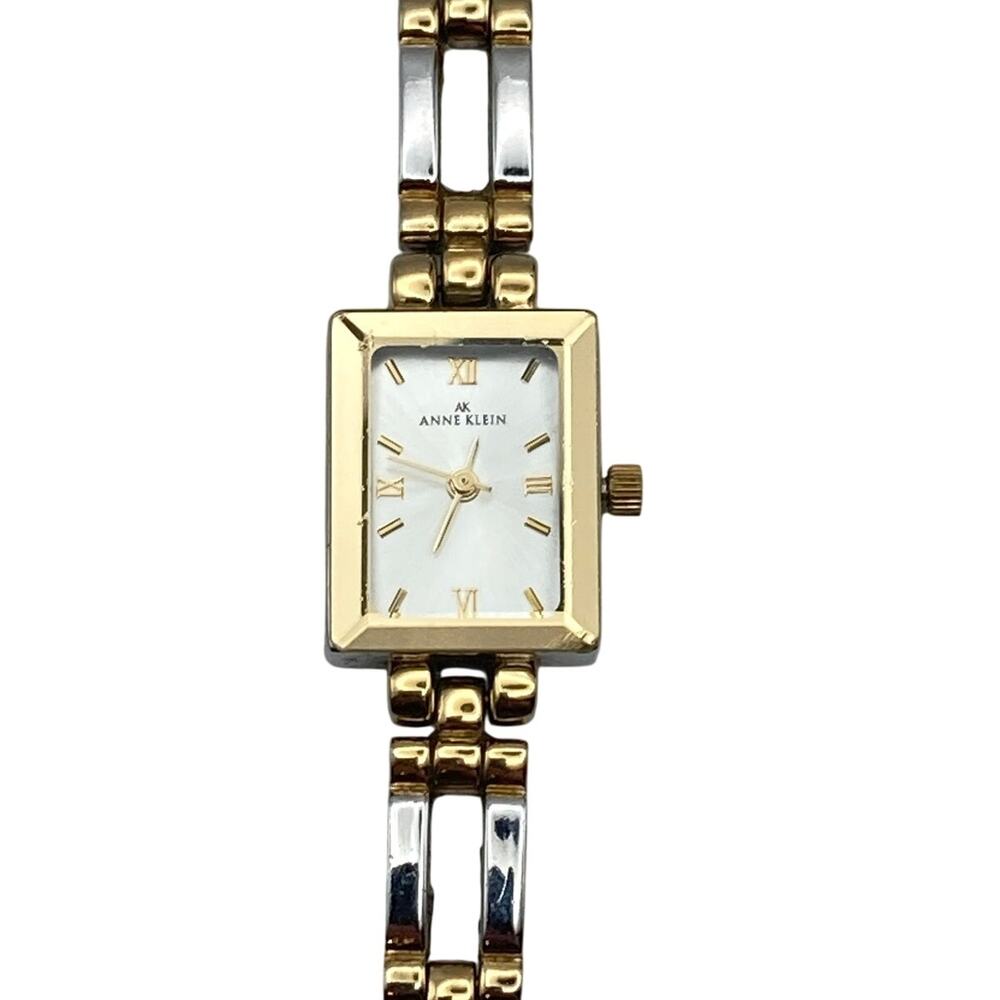 Anne Klein Petite Tank Style Dress Bracelet Watch 16mm -New Battery Wrist 5.5"